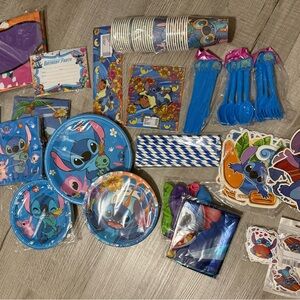 Stitch Themed Party Supplies Set - Blue and Pink